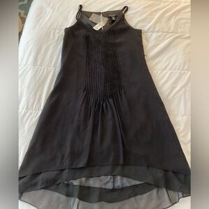NWT Sz 0 WHBM black chiffon sleeveless dresss